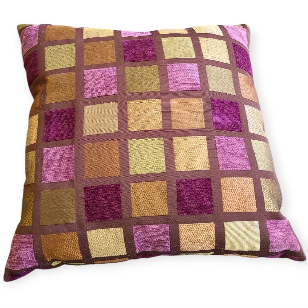 Spencer home‎ decor windowpane pillow patchwork velvet checker textured